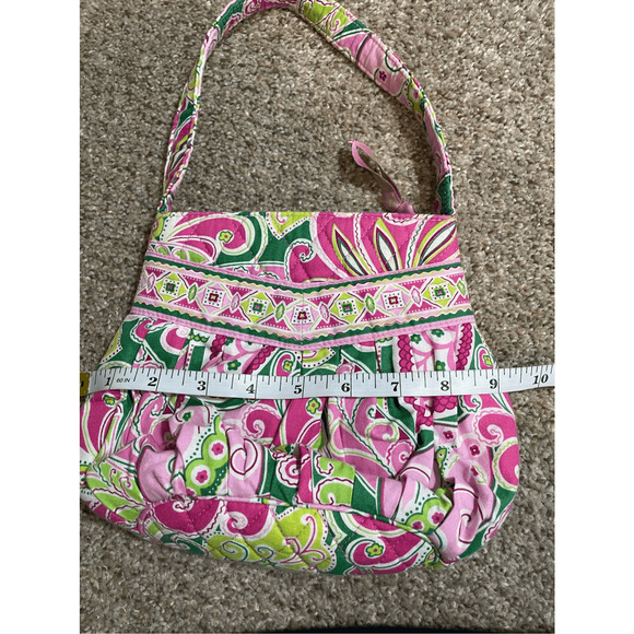 Vera Bradley Paisley Pink Green Y2K Small Shoulder Tote Early 2000s Babydoll - Picture 5 of 7